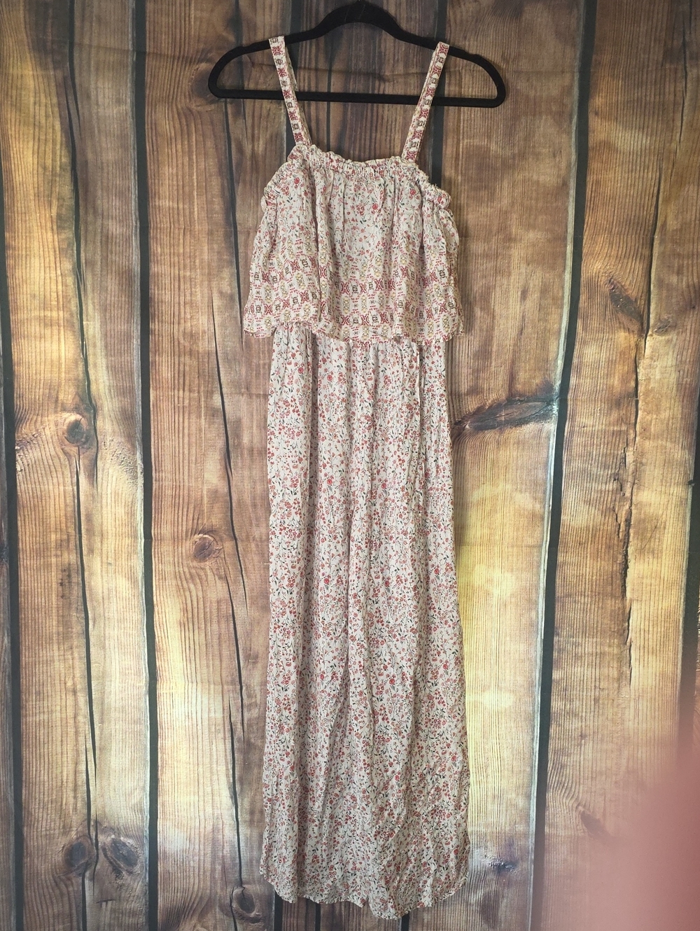 Japna Small Cream Romper with Pink Floral Print